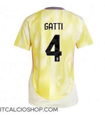 Juventus Federico Gatti #4 Seconda Maglia Femmina 2024-25 Manica Corta